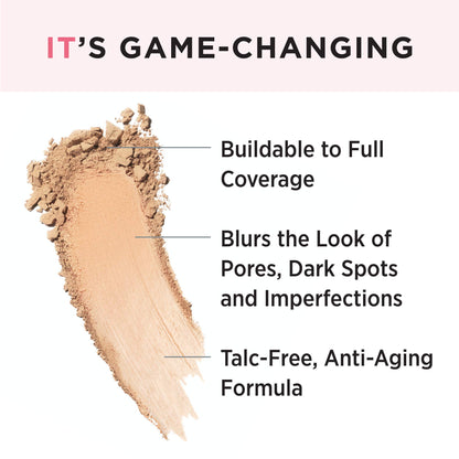 IT Cosmetics CC+ Airbrush Perfecting Powder Foundation - Buildable Full Coverage Of Pores &amp; Dark Spots - Hydrating Face Makeup with Hydrolyzed Collagen &amp; Niacinamide - 0.33 Oz