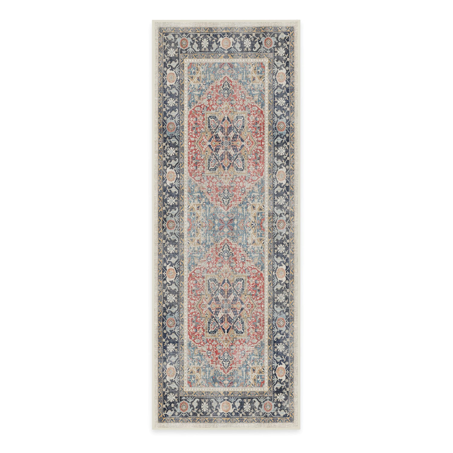 RUGGABLE Kamran Washable Rug - Perfect Vintage Area Rug for Living Room Bedroom Kitchen - Pet &amp; Child Friendly - Stain &amp; Water Resistant - Hazel 5&