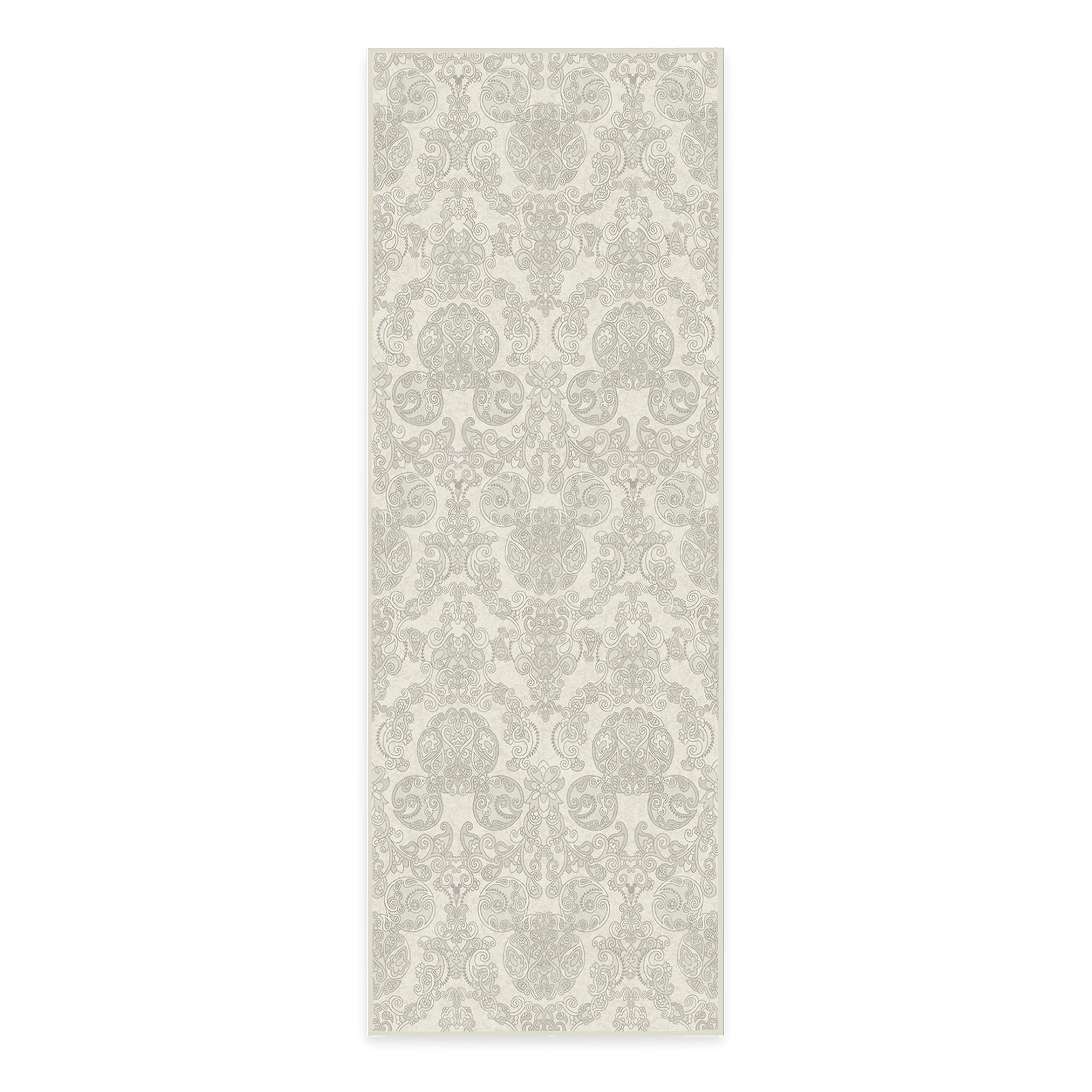 RUGGABLE Disney Traditional Mickey Mouse Washable Rug - Perfect Area Rug for Nursery Playroom Kids Room - Pet &amp; Child Friendly - Stain &amp; Water Resistant - Damask Grey 3&