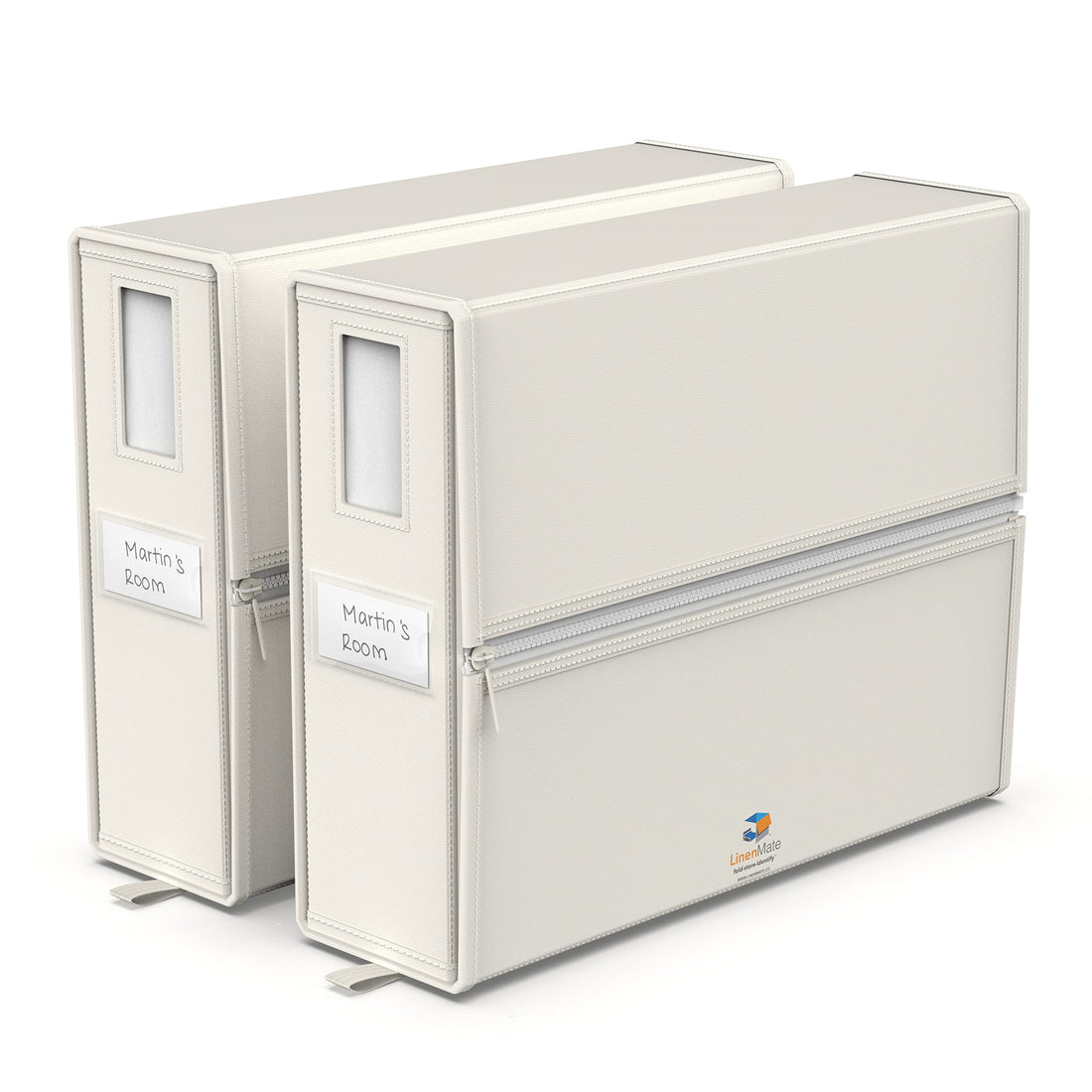 The Original Linen Storage Container, 2-Pack (Queen/King Size, Ivory)
