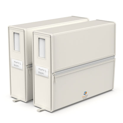 The Original Linen Storage Container, 2-Pack (Queen/King Size, Ivory)