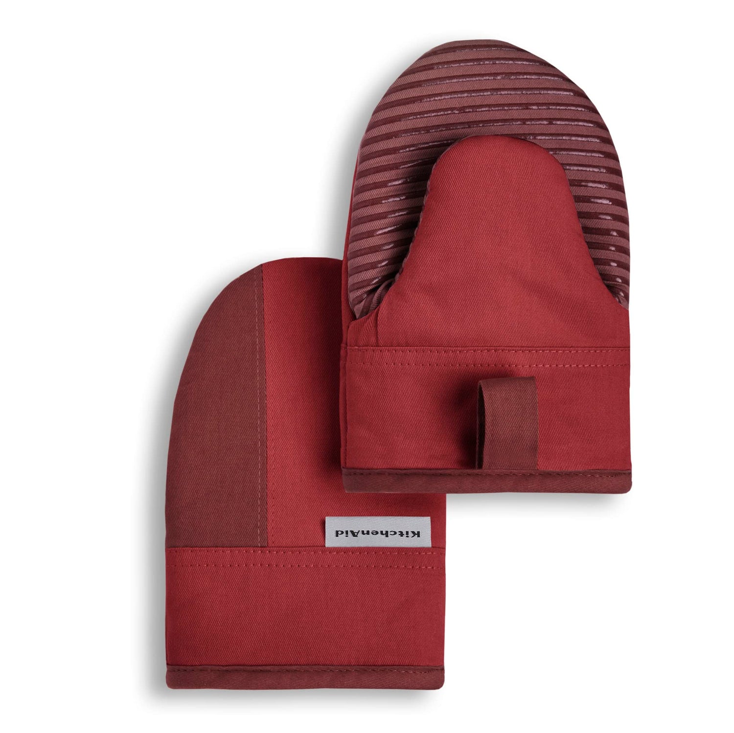 KitchenAid Beacon Two-Tone Non-Slip Mini Oven Mitt Set, Milkshake/Beige, 5.5&quot;x8&quot;, 2 Piece