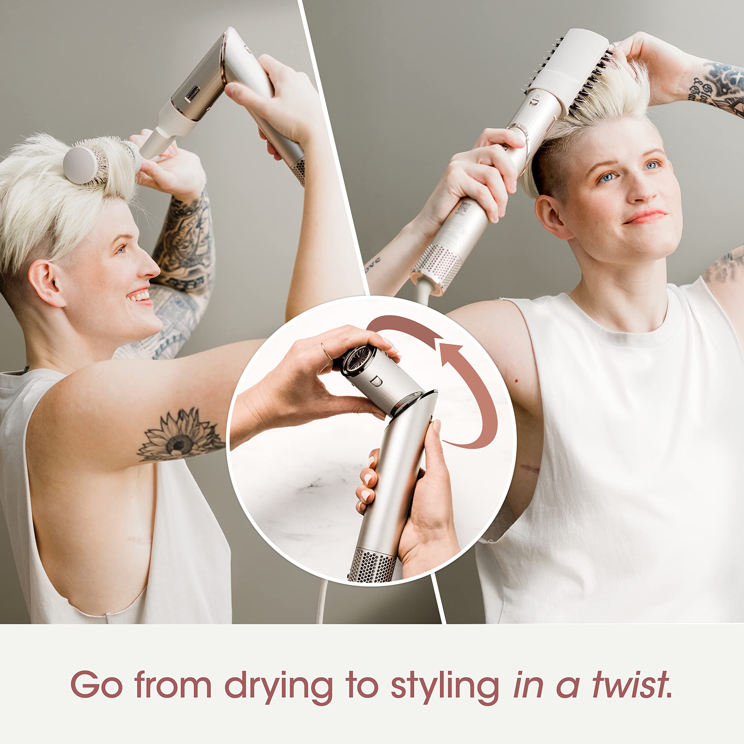 Shark HD430 FlexStyle Air Styling &amp; Drying System, Powerful Hair Dryer Brush &amp; Multi-Styler with Auto-Wrap Curlers, Paddle Brush, Oval Brush, Concentrator Attachment, Stone