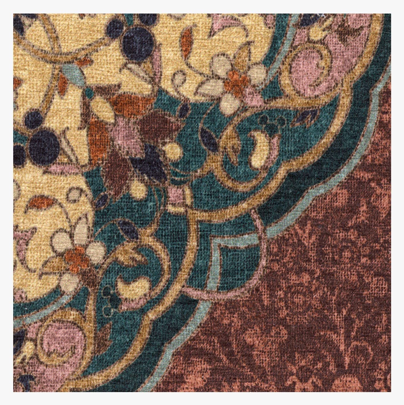 RUGGABLE Disney Traditional Mickey Mouse Washable Rug - Perfect Area Rug for Nursery Playroom Kids Room - Pet &amp; Child Friendly - Stain &amp; Water Resistant - Damask Grey 3&