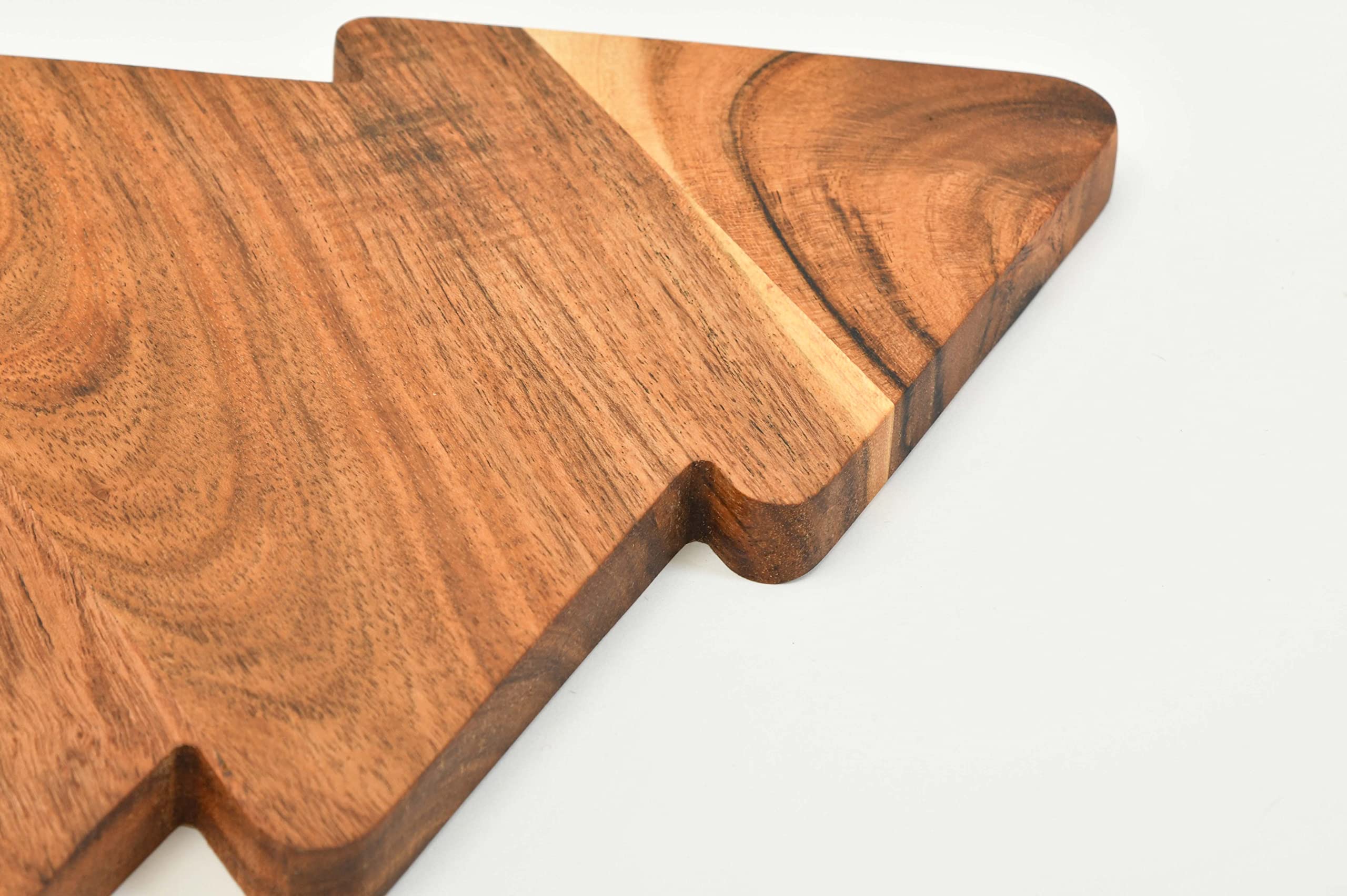 Christmas Tree Shaped Wood Cutting Board for kitchen, Christmas Tree Wooden Serving Tray with Handle, Christmas Decoration Charcuterie Tree Boards 14&quot;L x 11&quot;W