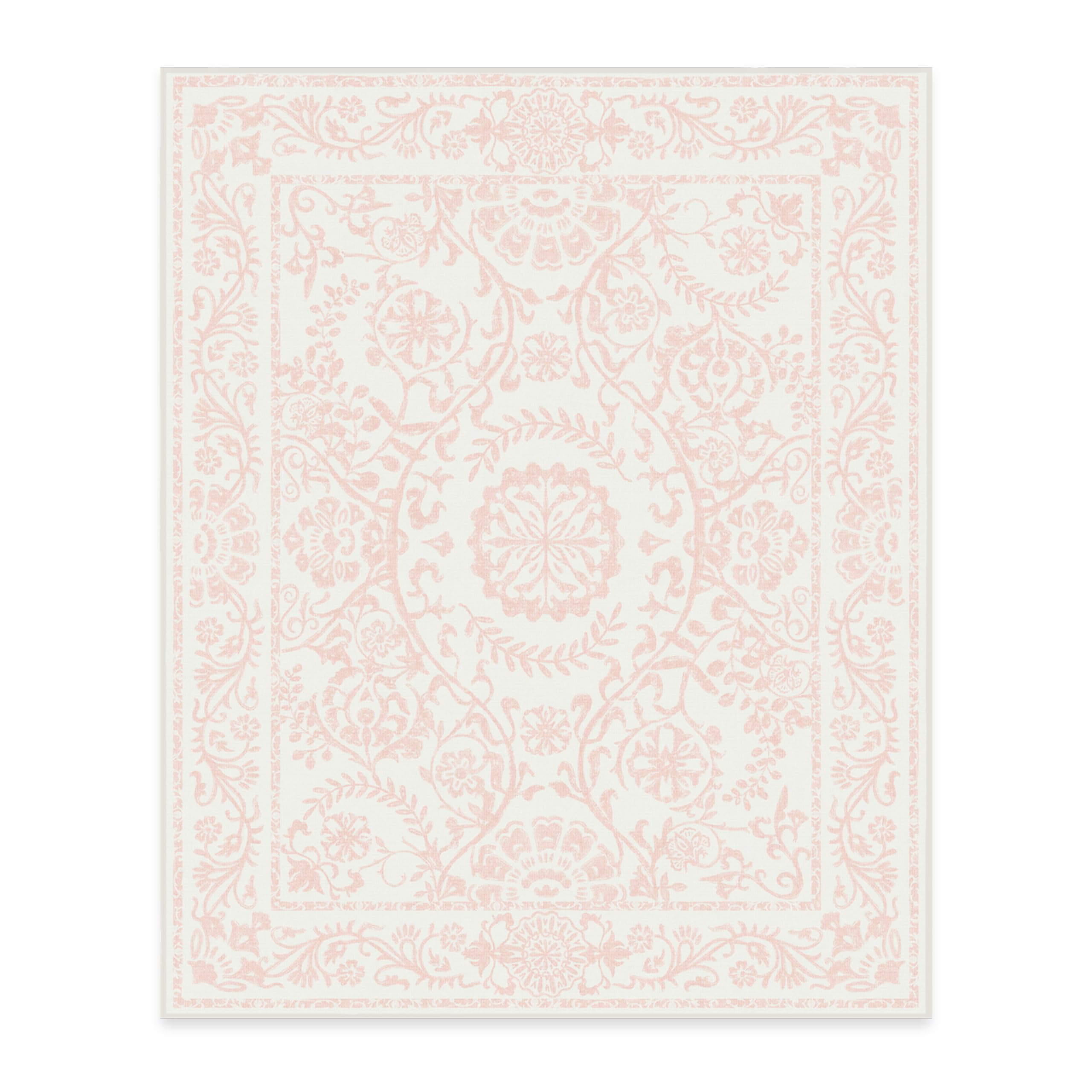 RUGGABLE Washable 2x3 Area Rug, Delphina Delft Blue, Premium Vintage Rugs for Living Room, Bedroom, Kitchen, Office, Classroom with Gripper Non Slip Pad