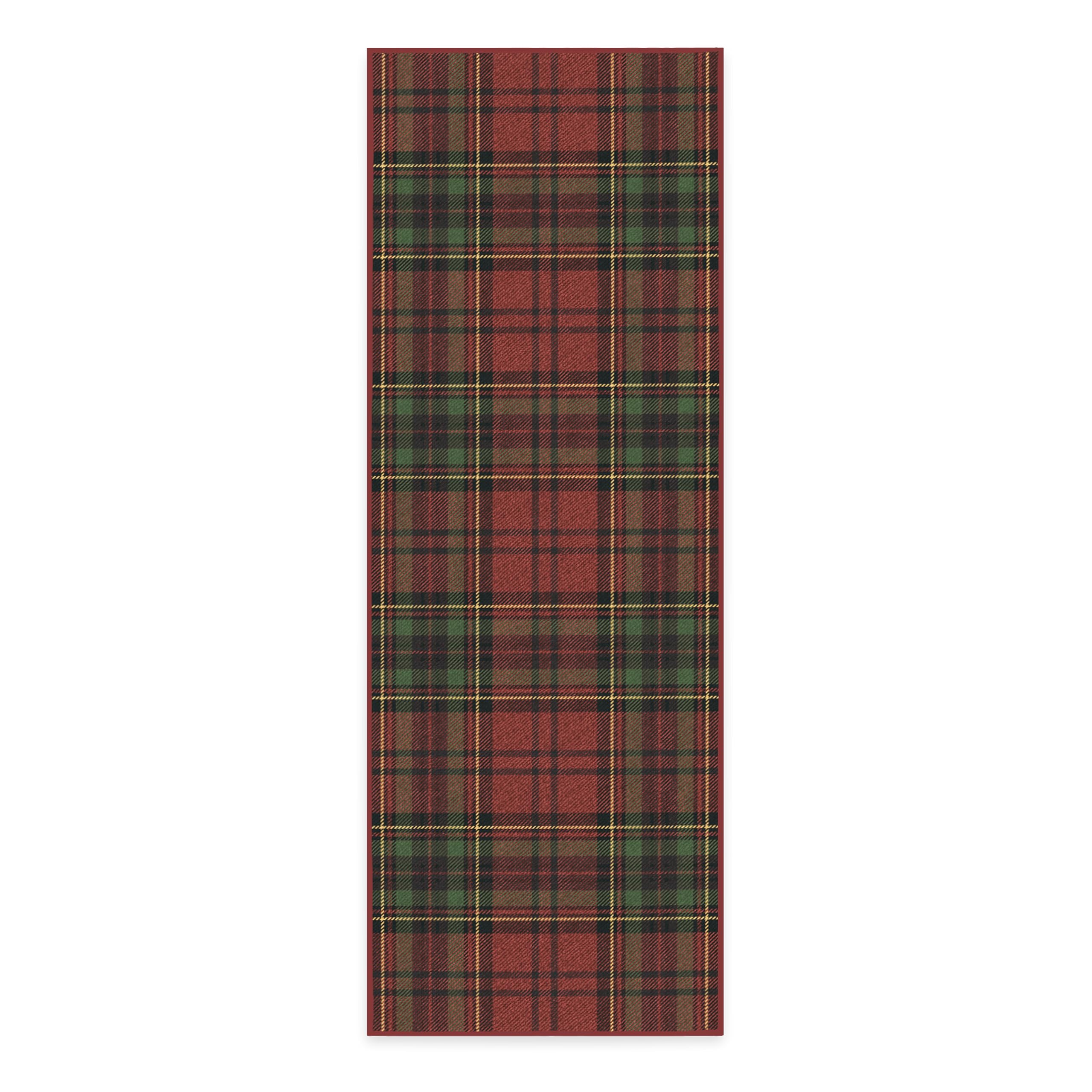 RUGGABLE Winter Plaid Washable Rug - Perfect Holiday Area Rug for Living Room Bedroom Kitchen - Pet &amp; Child Friendly - Stain &amp; Water Resistant - Dress Stewart Tartan Plaid 3&