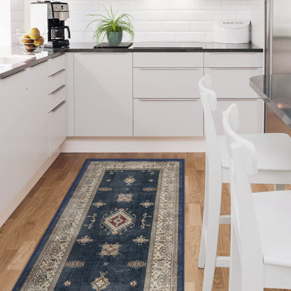 RUGGABLE – Verena Dark Wood – Machine Washable Runner Rug – Pet &amp; Child Friendly – Stain &amp; Water Resistant – Non-Slip – 2.5&