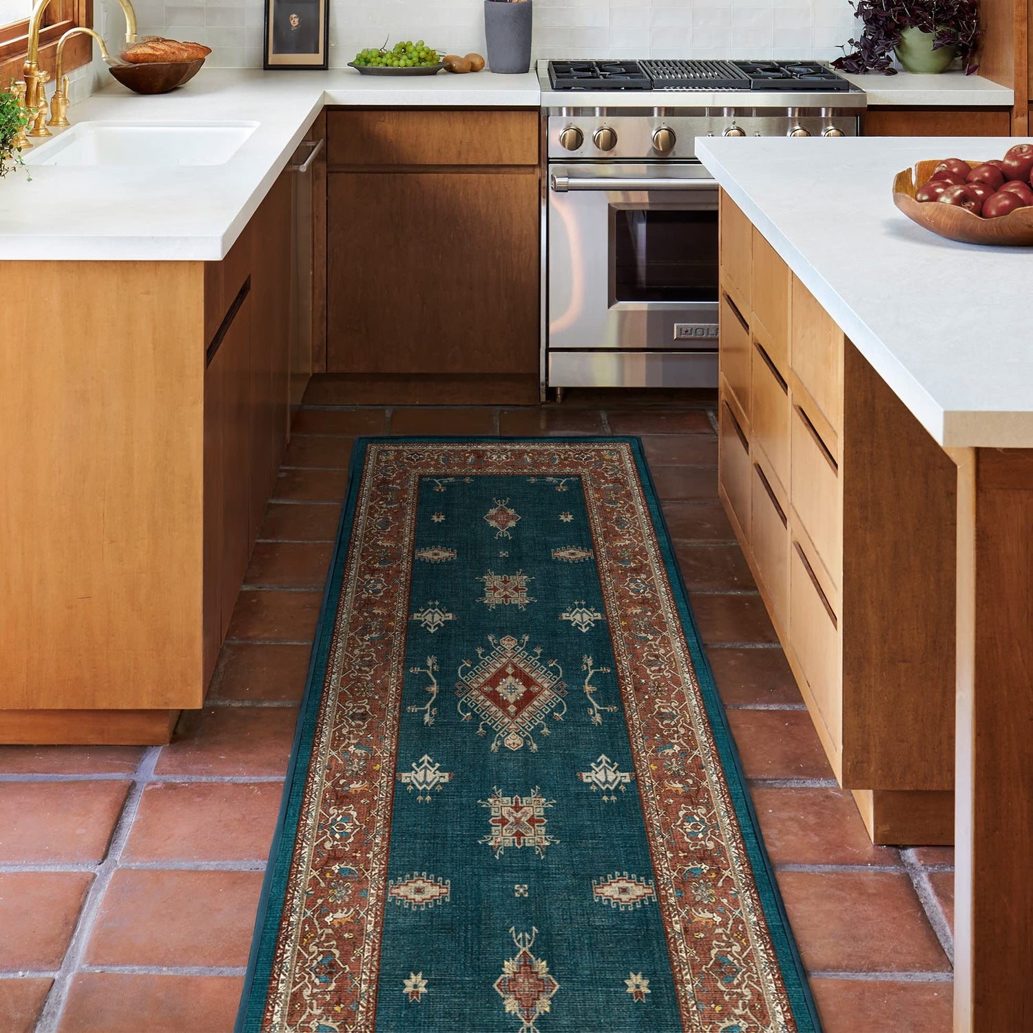RUGGABLE – Verena Dark Wood – Machine Washable Runner Rug – Pet &amp; Child Friendly – Stain &amp; Water Resistant – Non-Slip – 2.5&
