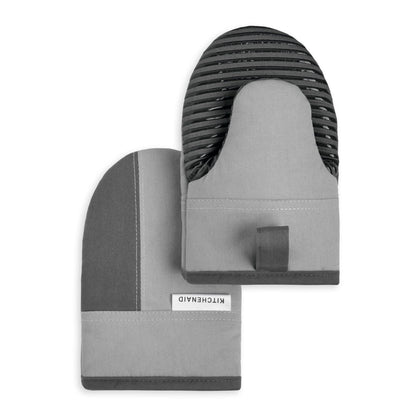 KitchenAid Beacon Two-Tone Non-Slip Mini Oven Mitt Set, Milkshake/Beige, 5.5&quot;x8&quot;, 2 Piece