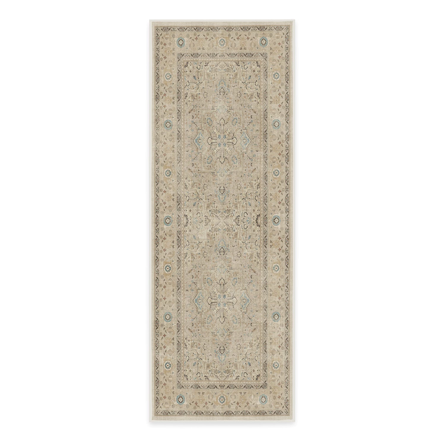 RUGGABLE Kamran Washable Rug - Perfect Vintage Area Rug for Living Room Bedroom Kitchen - Pet &amp; Child Friendly - Stain &amp; Water Resistant - Hazel 5&