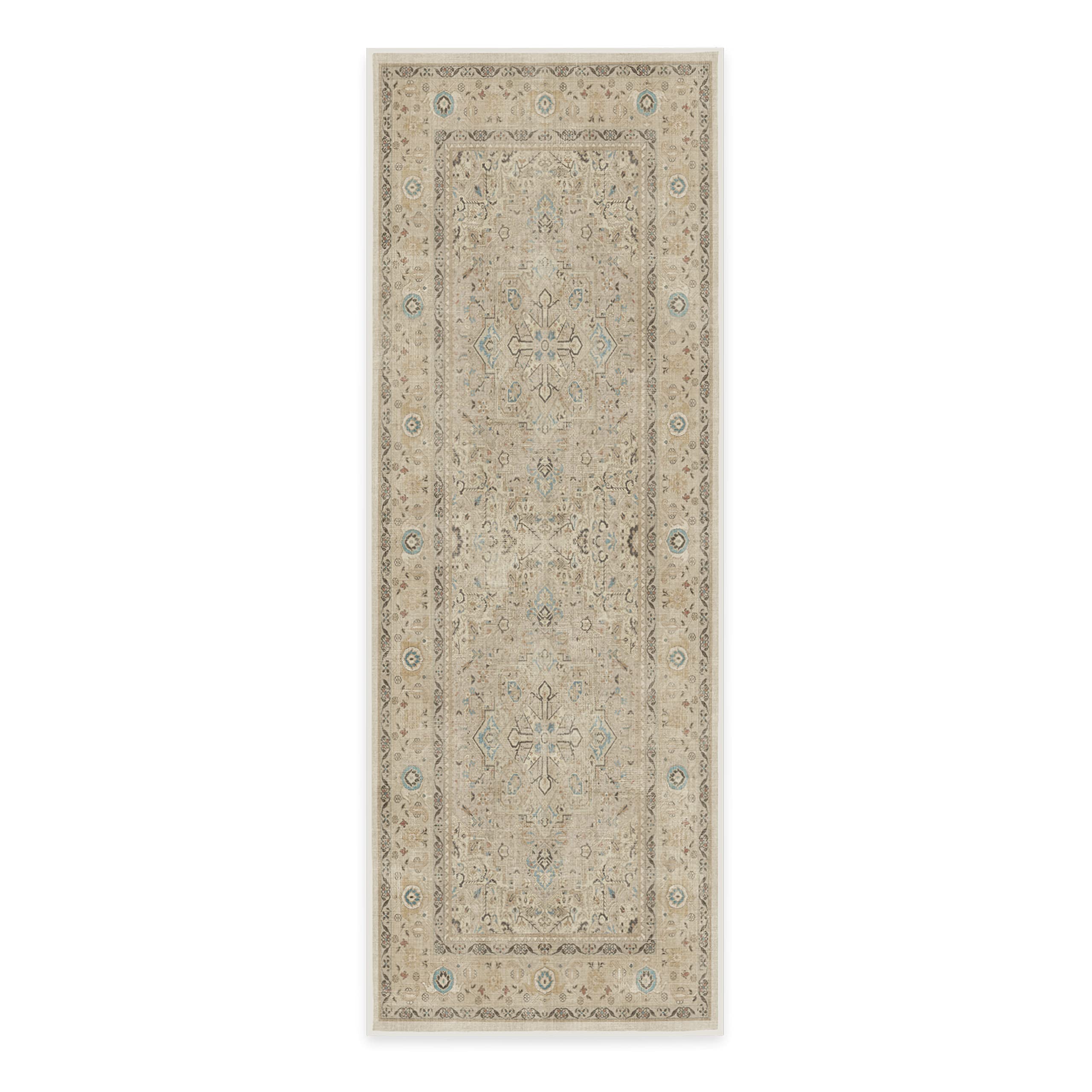 RUGGABLE Kamran Washable Rug - Perfect Vintage Area Rug for Living Room Bedroom Kitchen - Pet &amp; Child Friendly - Stain &amp; Water Resistant - Hazel 5&