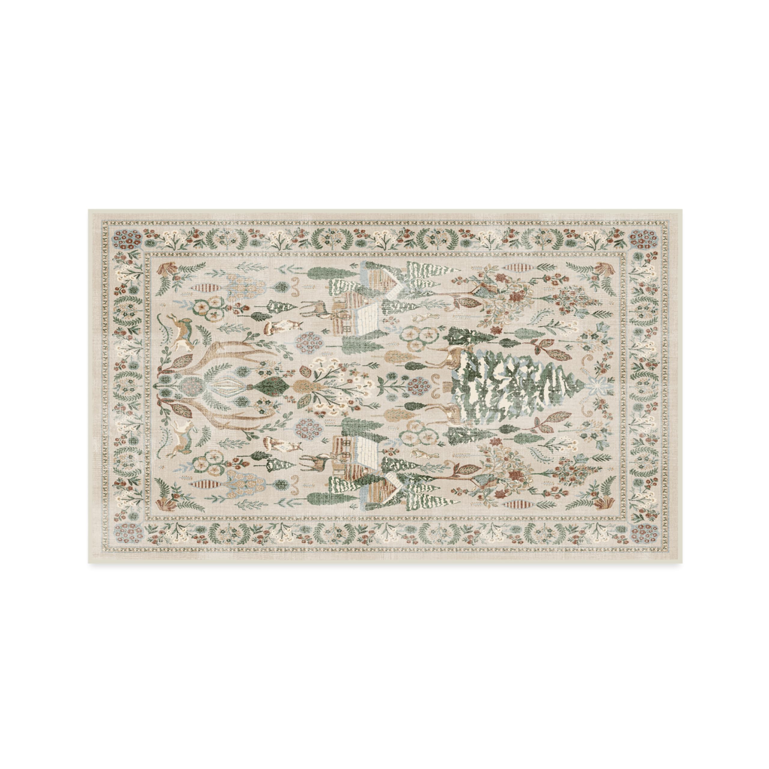 RUGGABLE Winter Plaid Washable Rug - Perfect Holiday Area Rug for Living Room Bedroom Kitchen - Pet &amp; Child Friendly - Stain &amp; Water Resistant - Dress Stewart Tartan Plaid 3&