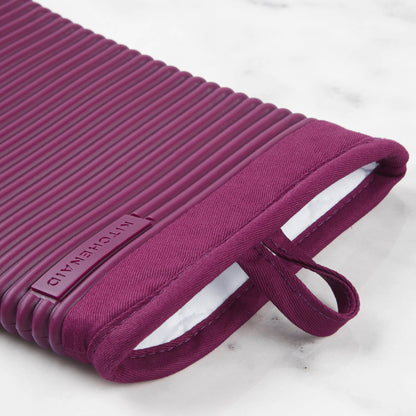 KitchenAid Ribbed Soft Silicone Oven Mitt Set, 7&quot;x13&quot;, Milkshake 2 Count