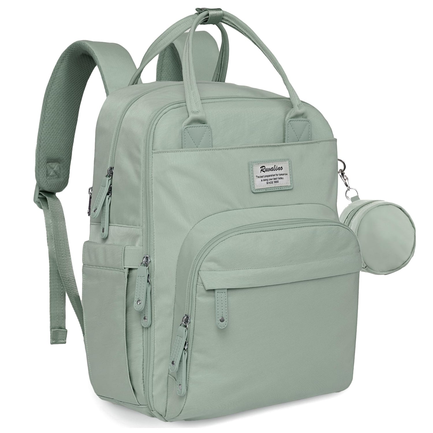 RUVALINO Diaper Bag Backpack, Multifunction Travel Pack Maternity Baby Changing Bags, Large Capacity, Waterproof, Beige