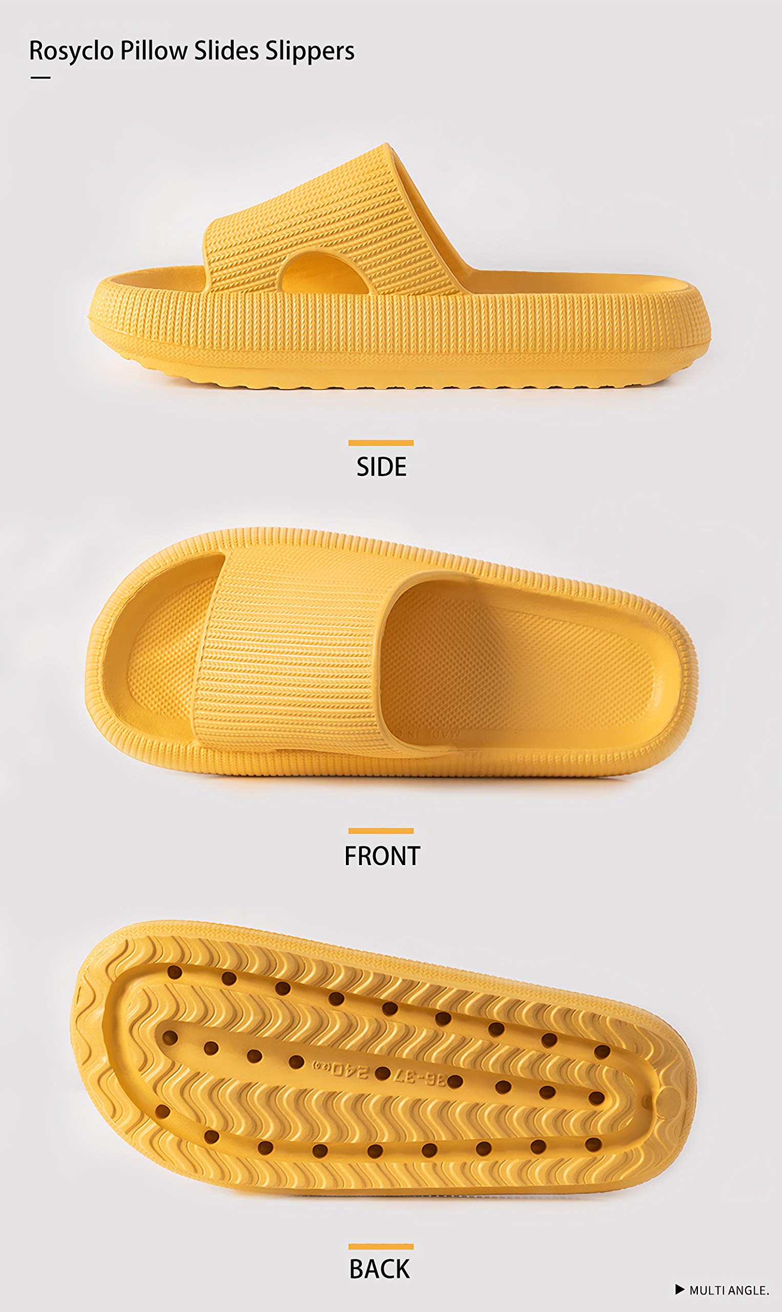 rosyclo Cloud Slippers for Women and Men, Pillow House Slippers Shower Shoes Indoor Slides Bathroom Sandals, Ultimate Comfort, Lightweight, Thick Sole, Non-Slip, Easy to Clean