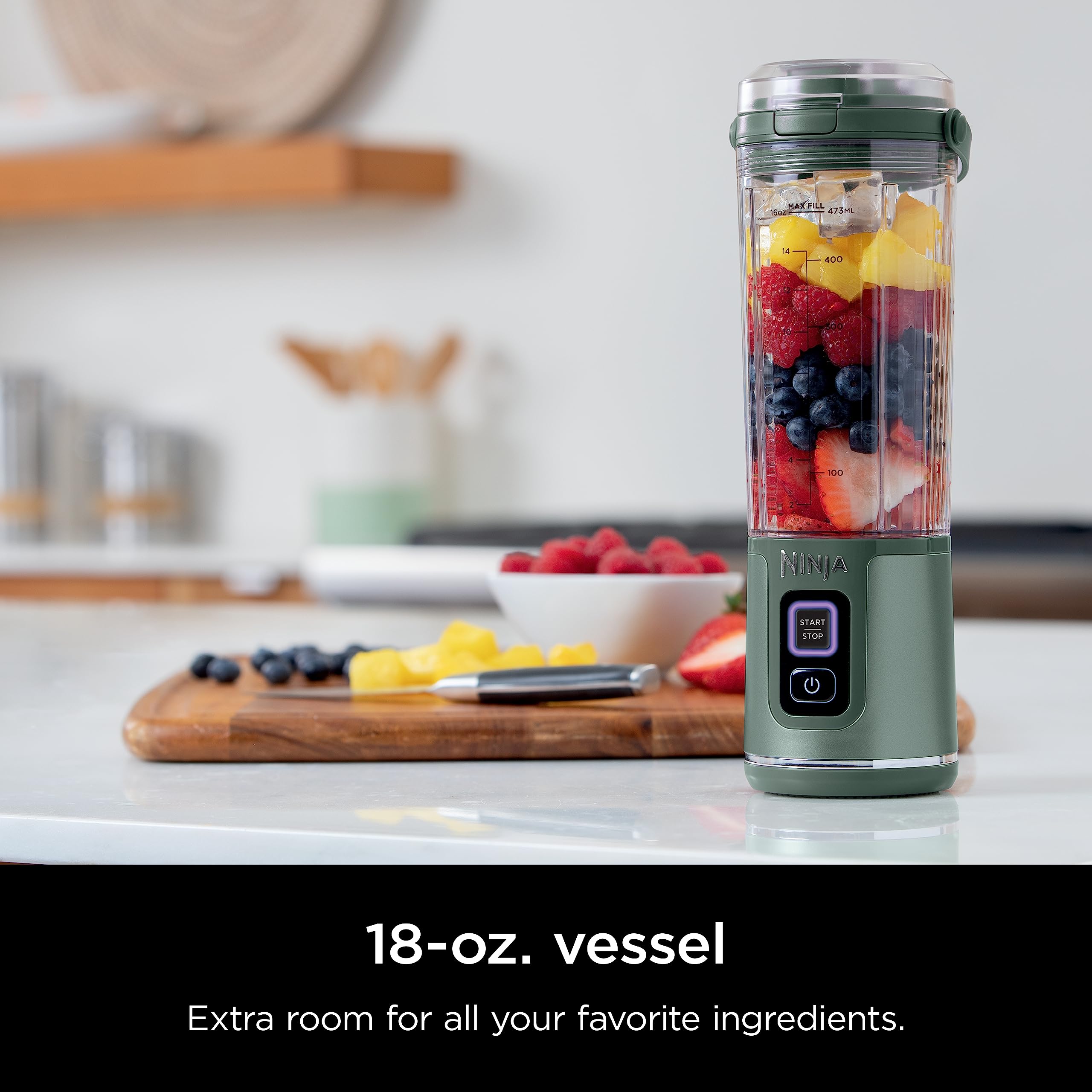 Ninja Blast Portable Blender, Cordless, 18oz. Vessel, Personal Blender For-Shakes and Smoothies, BPA Free, Leakproof-Lid and Sip Spout, USB-C Rechargeable, Dishwasher Safe Parts, Tinted Pink, BC151PK