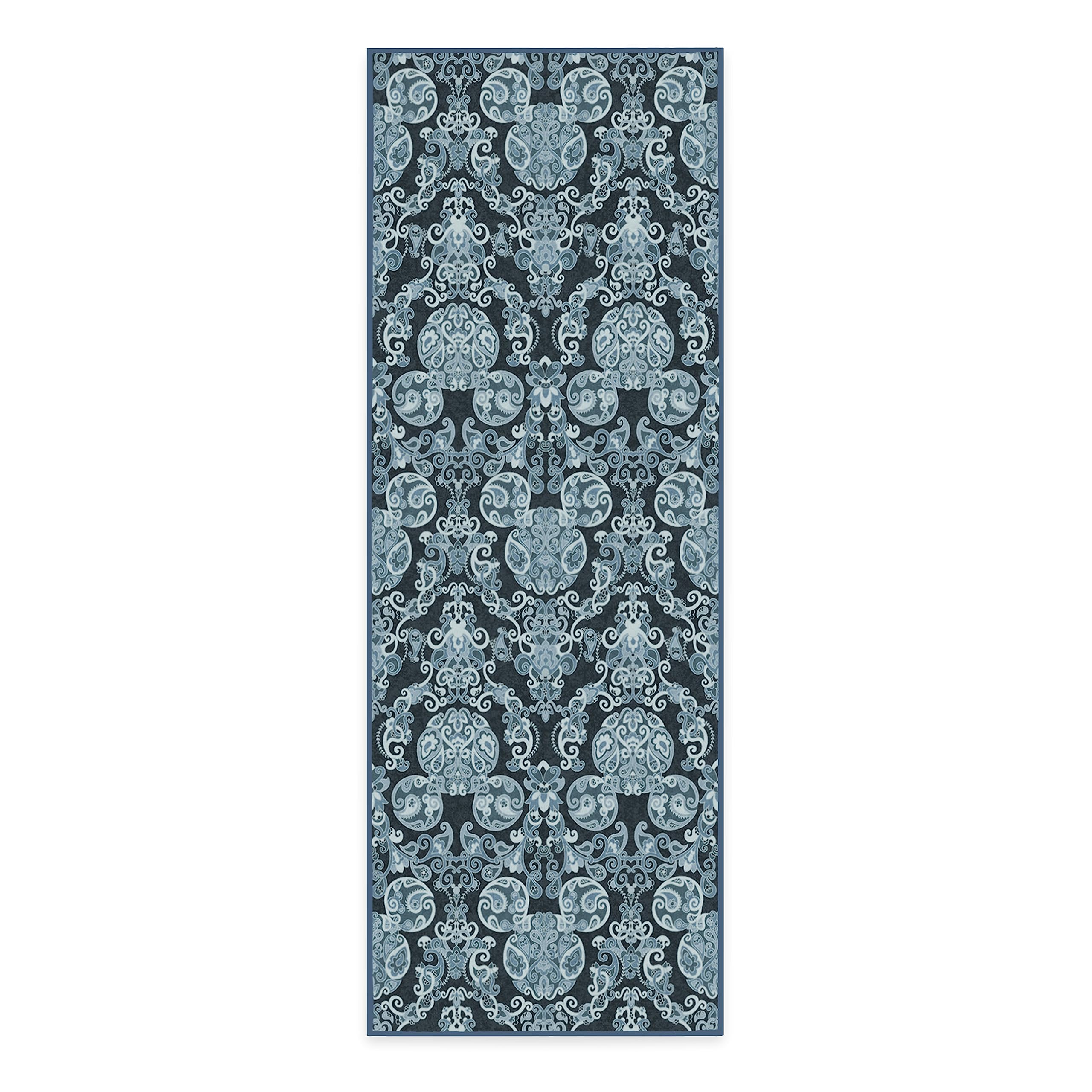 RUGGABLE Disney Traditional Mickey Mouse Washable Rug - Perfect Area Rug for Nursery Playroom Kids Room - Pet &amp; Child Friendly - Stain &amp; Water Resistant - Damask Grey 3&