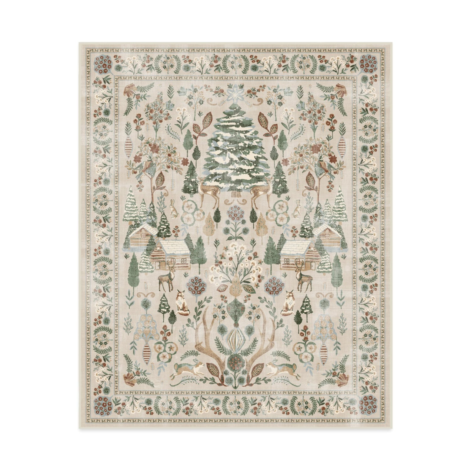 RUGGABLE Winter Plaid Washable Rug - Perfect Holiday Area Rug for Living Room Bedroom Kitchen - Pet &amp; Child Friendly - Stain &amp; Water Resistant - Dress Stewart Tartan Plaid 3&