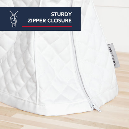 KITCHENAID Fitted Tilt-Head Solid Stand Mixer Cover with Storage Pocket, Quilted 100% Cotton, Milkshake, 14.4&quot;x18&quot;x10&quot;