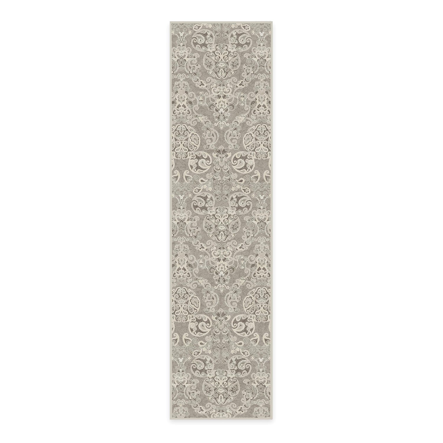 RUGGABLE Disney Traditional Mickey Mouse Washable Rug - Perfect Area Rug for Nursery Playroom Kids Room - Pet &amp; Child Friendly - Stain &amp; Water Resistant - Damask Grey 3&
