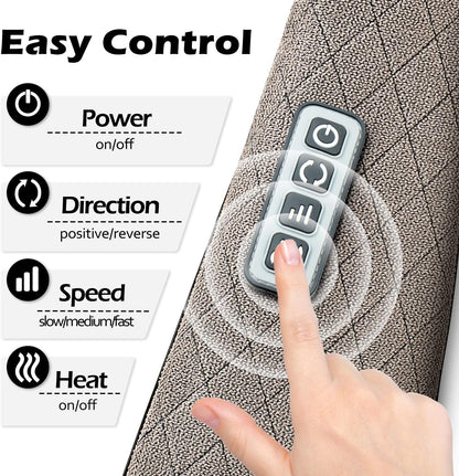 Shiatsu Electric Neck Back Massager Pillow 3D Kneading with Heat For Shoulder, Lower Back, Foot, Leg Muscles Pain Relief Relax in Car Office and Home