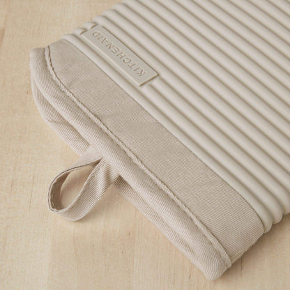 KitchenAid Ribbed Soft Silicone Oven Mitt Set, 7&quot;x13&quot;, Milkshake 2 Count