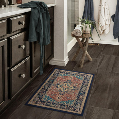 RUGGABLE Maral Heriz Washable Rug - Perfect Vintage Area Rug for Living Room Bedroom Kitchen - Pet &amp; Child Friendly - Stain &amp; Water Resistant - Creme 3&
