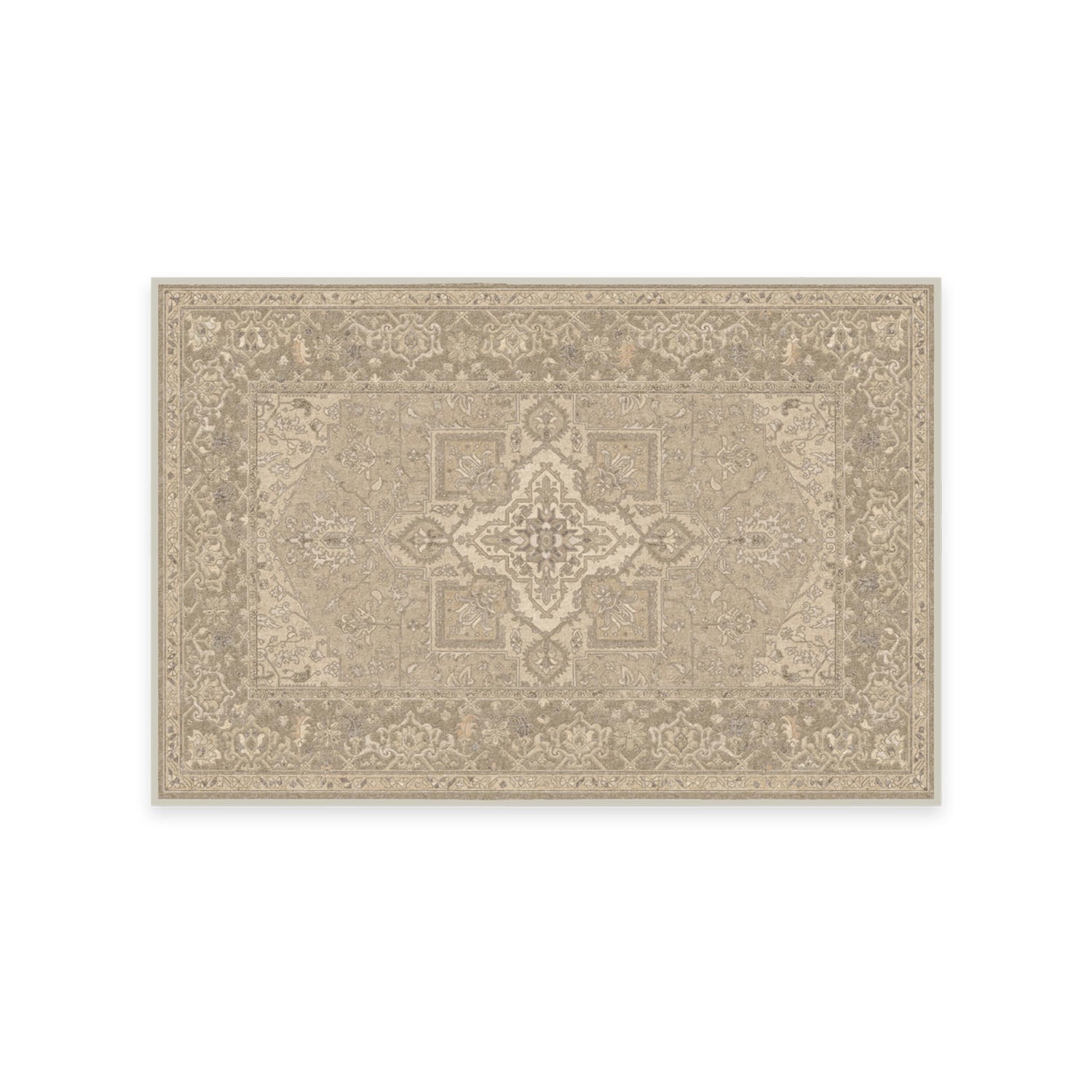 RUGGABLE Maral Heriz Washable Rug - Perfect Vintage Area Rug for Living Room Bedroom Kitchen - Pet &amp; Child Friendly - Stain &amp; Water Resistant - Creme 3&