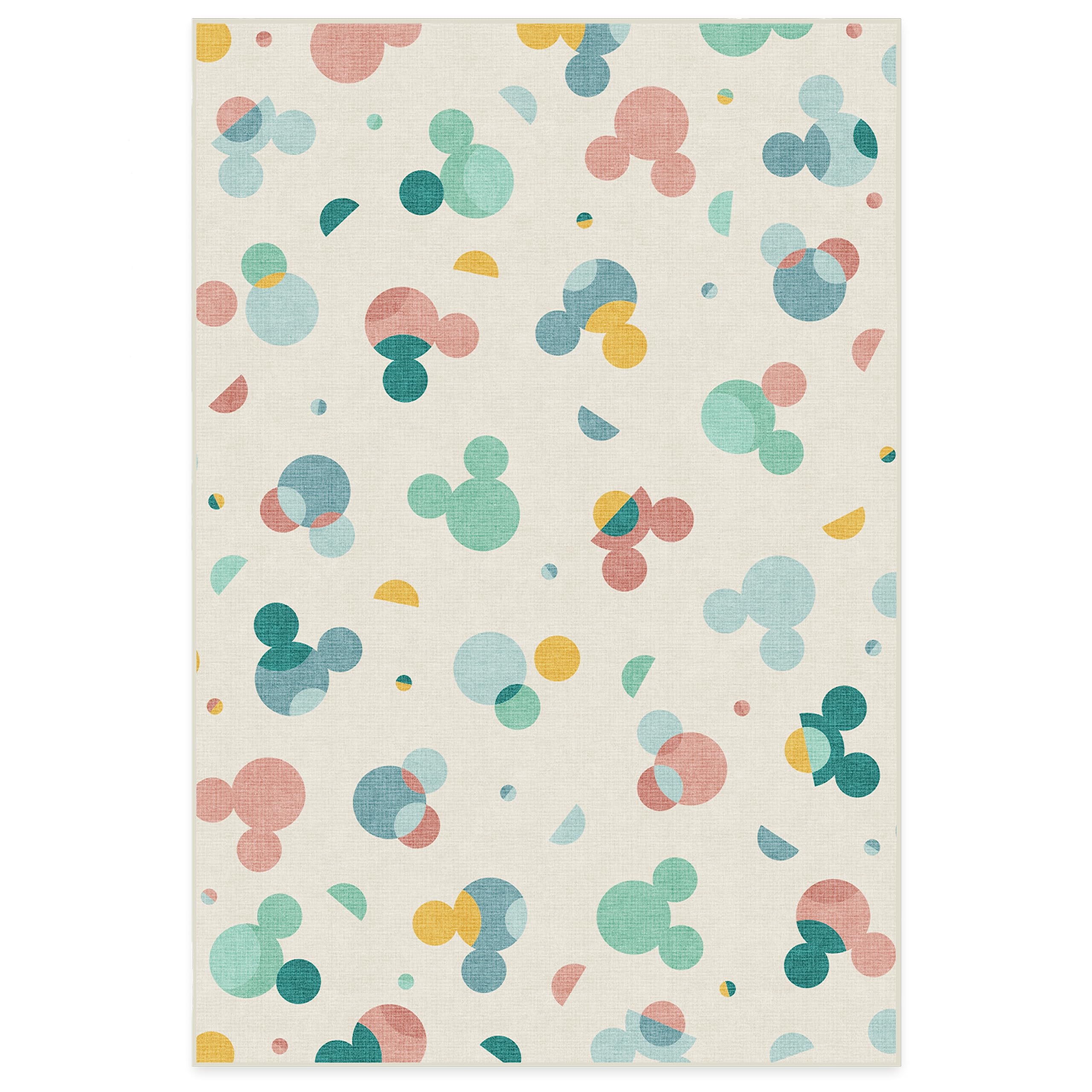 RUGGABLE Disney Classic Minnie Mouse Washable Rug - Perfect Area Rug for Nursery Playroom Kids Room - Pet &amp; Child Friendly - Stain &amp; Water Resistant - Trellis Pink 5&