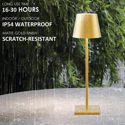 2-Pack LED Cordless Table Lamp, Rechargeable Battery Desk lamp 3W 5500mAh Battery Operated Stepless Dimming Modern Portable Table Light for Restaurant/Bedroom/Outdoor IP54 Waterproof (Off White)