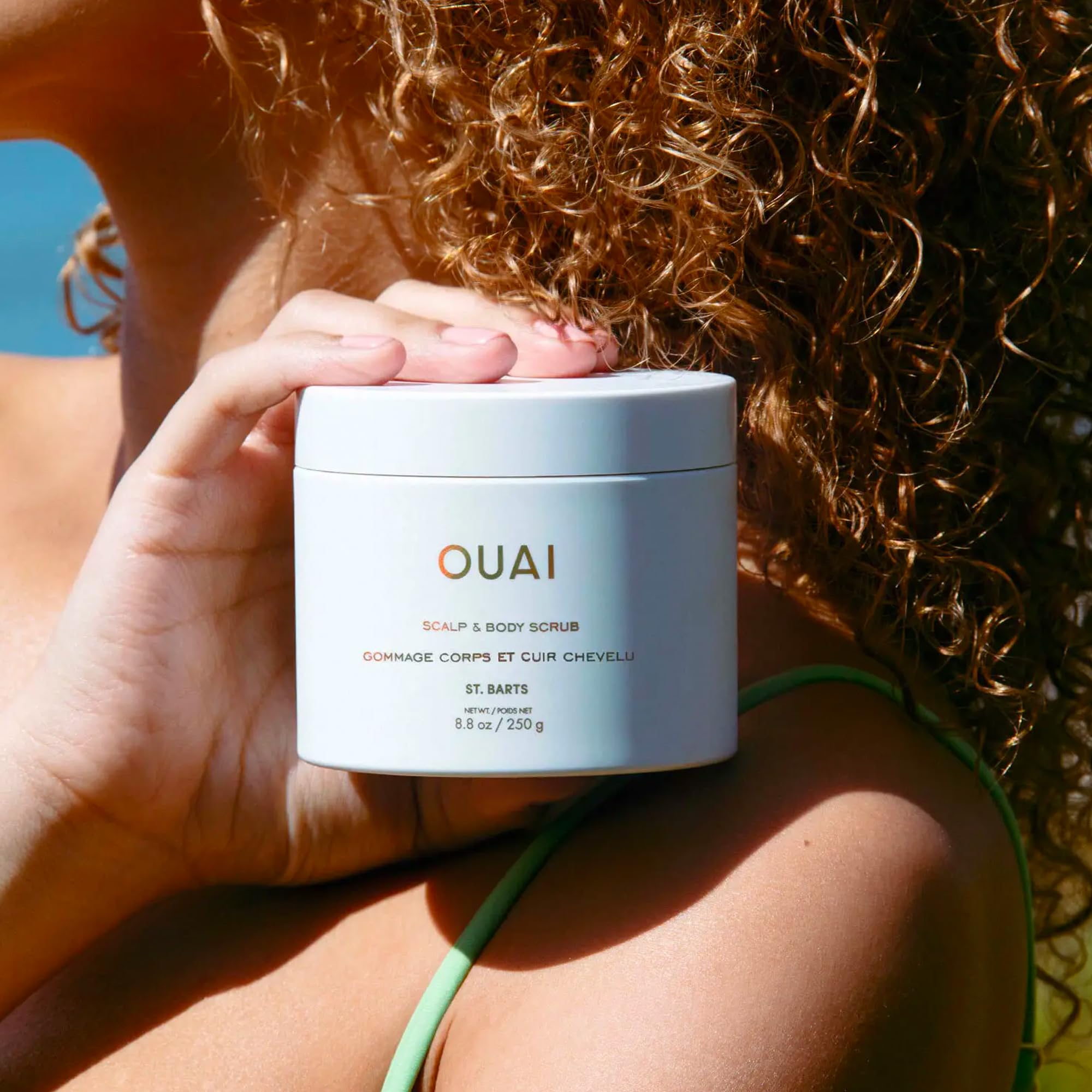 OUAI Scalp &amp; Body Scrub, Melrose Place - Exfoliating Body Scrub with Sugar &amp; Coconut Oil Blend for Smooth, Moisturized Skin - Gentle Scalp Scrub for Removing Product Build Up (8.8 Oz)