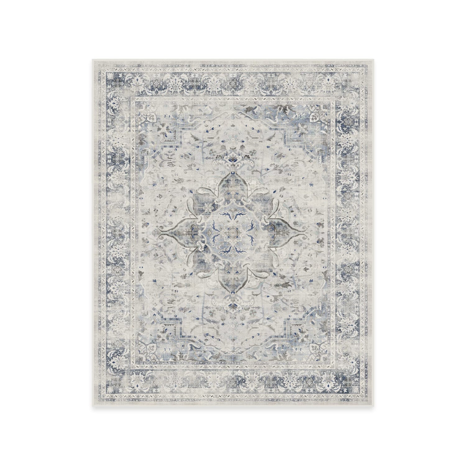 RUGGABLE – Sarrah Blue Quartz – Machine Washable Runner Rug – Pet &amp; Child Friendly – Stain &amp; Water Resistant – Non-Slip – 2.5&