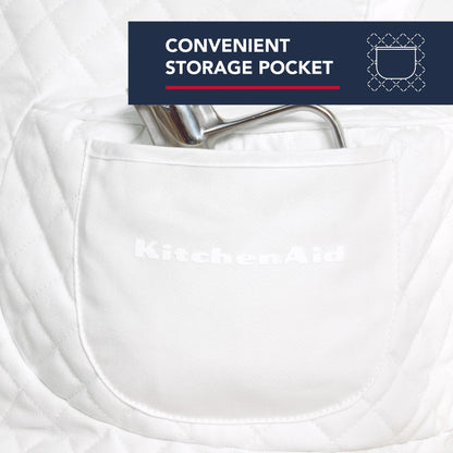 KITCHENAID Fitted Tilt-Head Solid Stand Mixer Cover with Storage Pocket, Quilted 100% Cotton, Milkshake, 14.4&quot;x18&quot;x10&quot;