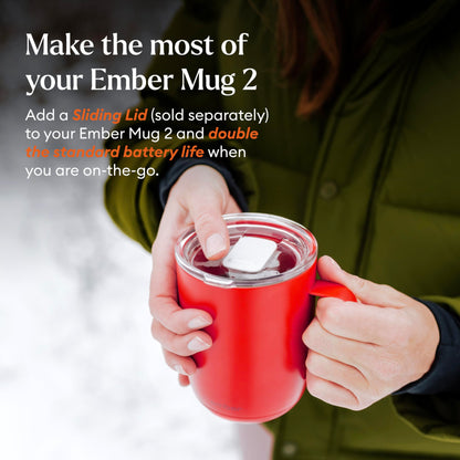 Ember Temperature Control Smart Mug 2, 14 Oz, App-Controlled Heated Coffee Mug with 80 Min Battery Life and Improved Design, White