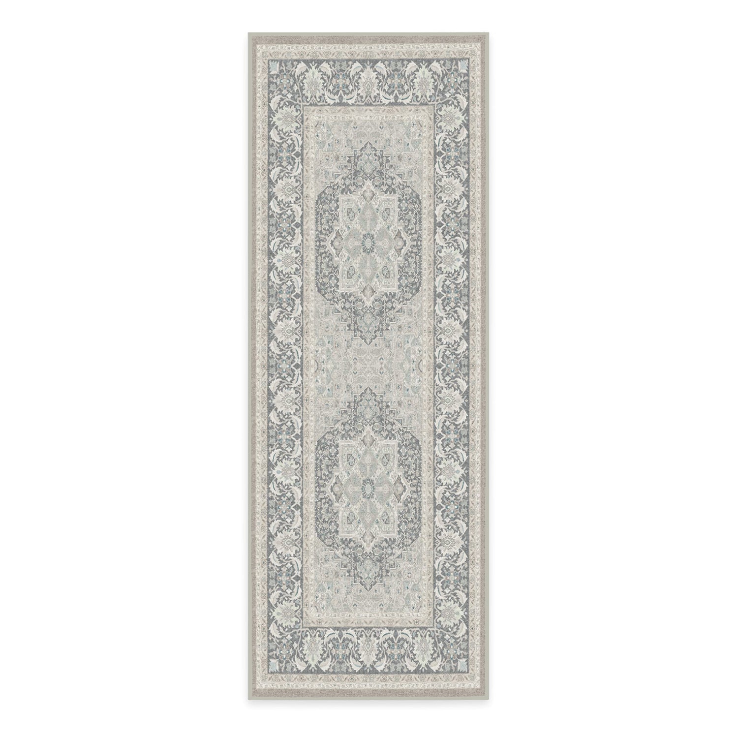 RUGGABLE Hendesi Heriz Washable Rug - Perfect Antique Vintage Area Rug for Living Room Bedroom Kitchen - Pet &amp; Child Friendly - Stain &amp; Water Resistant, Non-Slip - Abalone 2&