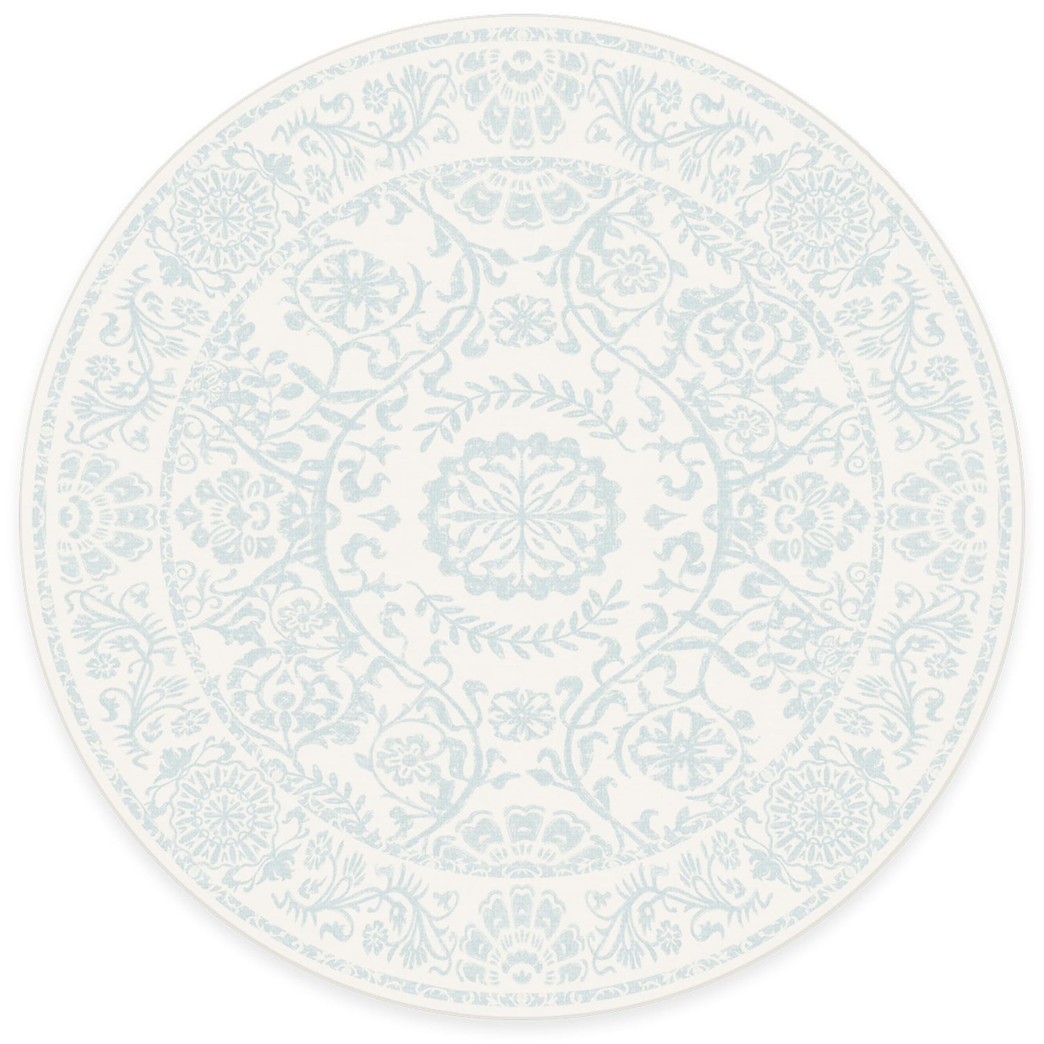 RUGGABLE Washable 2x3 Area Rug, Delphina Delft Blue, Premium Vintage Rugs for Living Room, Bedroom, Kitchen, Office, Classroom with Gripper Non Slip Pad