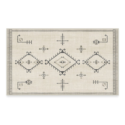 RUGGABLE Damali Runner Rug - Perfect Boho Washable Rug for Entryway Hallway Kitchen - Pet &amp; Child Friendly - Non-Toxic - Stain &amp; Water Resistant - Black &amp; White 2.5&