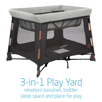 Maxi-Cosi Swift Baby Playpen with Mat, Baby Play Yards, Pack and Play with Bassinet - Portable Playpen for Babies and Toddlers, Classic Oat