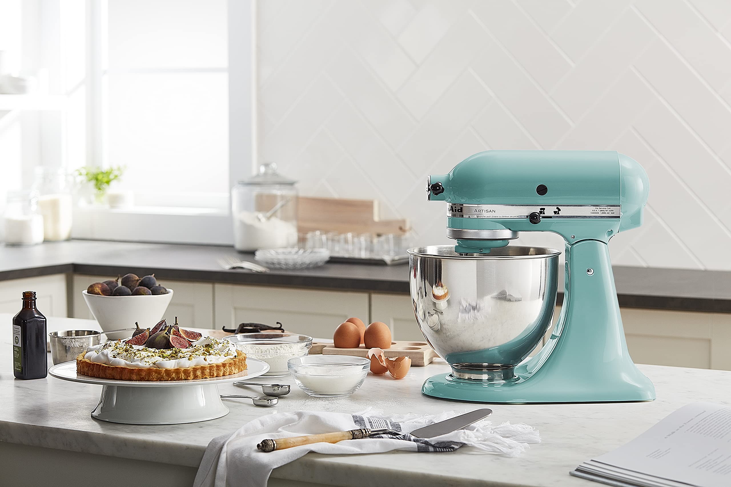 KitchenAid Artisan Series 5-Quart Tilt-Head Stand Mixer, Almond Cream, KSM150PSAC