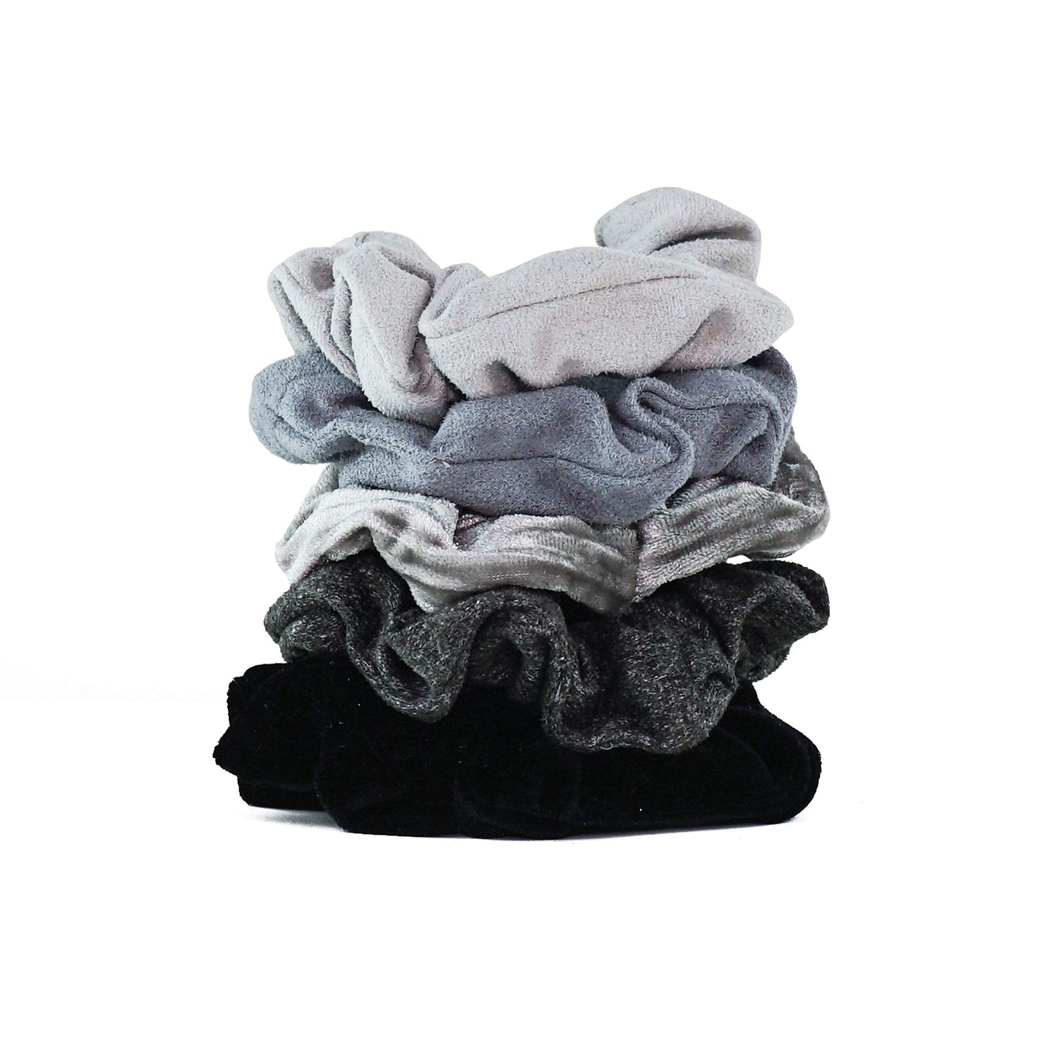 Kitsch 5 Count Velvet Hair Scrunchies for Women - Hair Ties for Thick Hair, Girls, Women, Cute Scrunchies, Soft Hair Accessories, Blush/Mauve