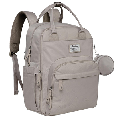 RUVALINO Diaper Bag Backpack, Multifunction Travel Pack Maternity Baby Changing Bags, Large Capacity, Waterproof, Beige