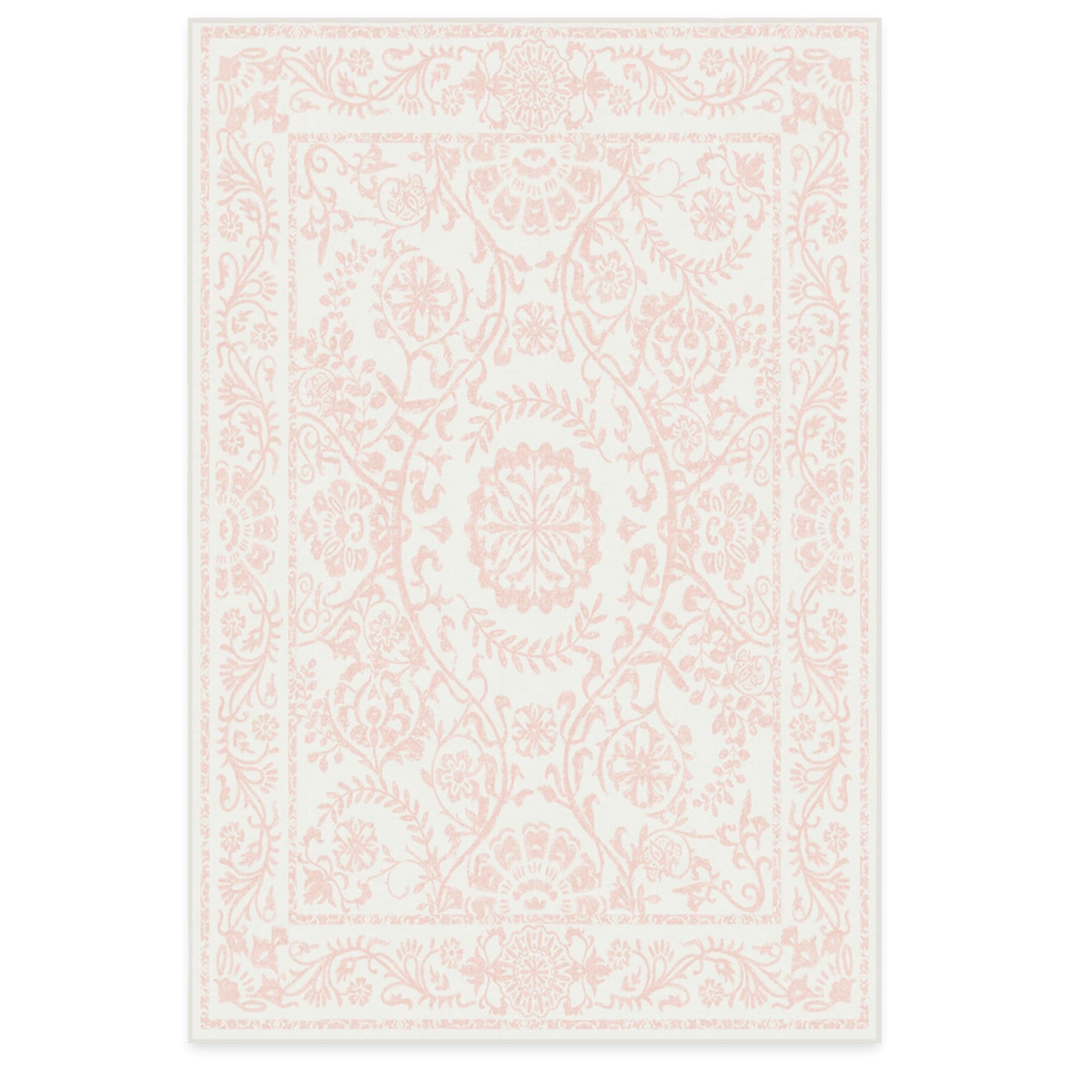 RUGGABLE Washable 2x3 Area Rug, Delphina Delft Blue, Premium Vintage Rugs for Living Room, Bedroom, Kitchen, Office, Classroom with Gripper Non Slip Pad