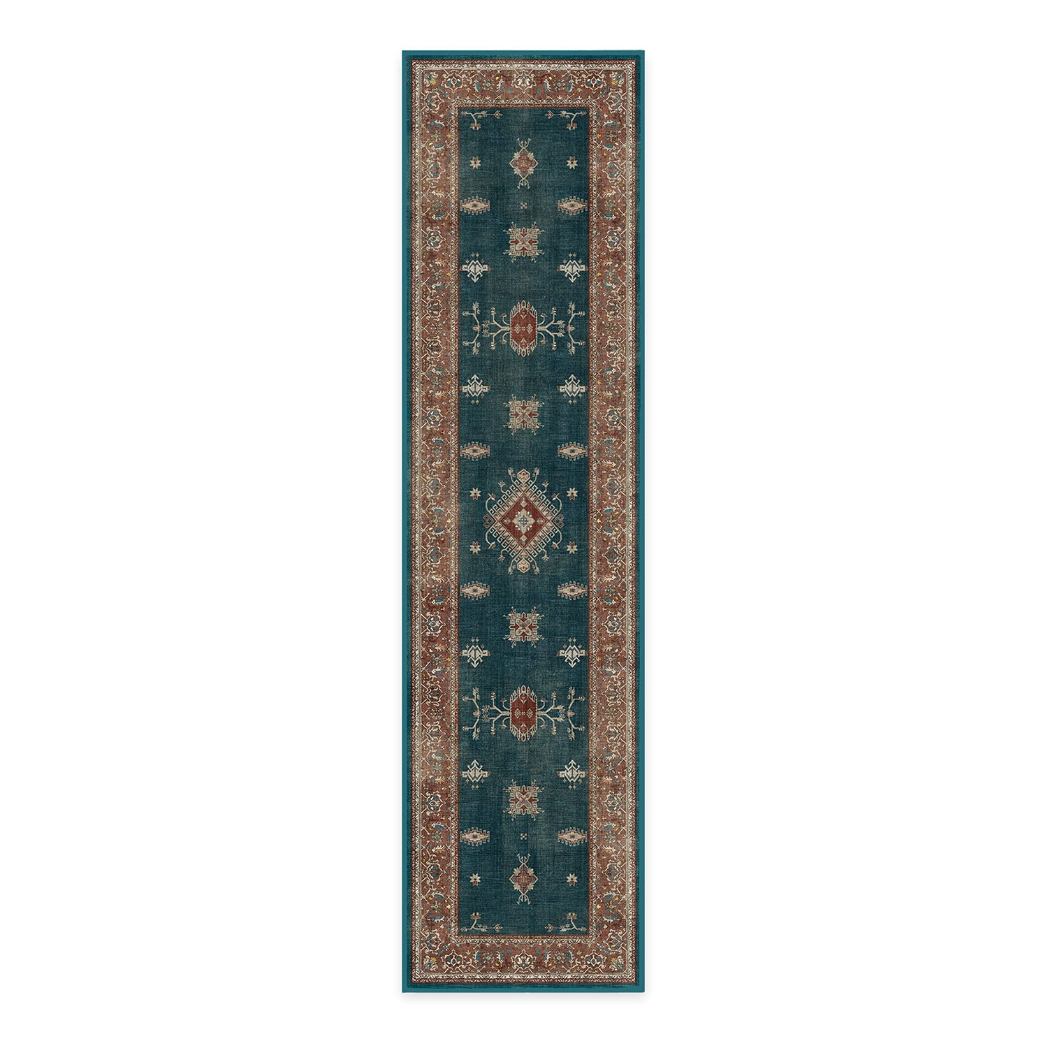 RUGGABLE – Verena Dark Wood – Machine Washable Runner Rug – Pet &amp; Child Friendly – Stain &amp; Water Resistant – Non-Slip – 2.5&