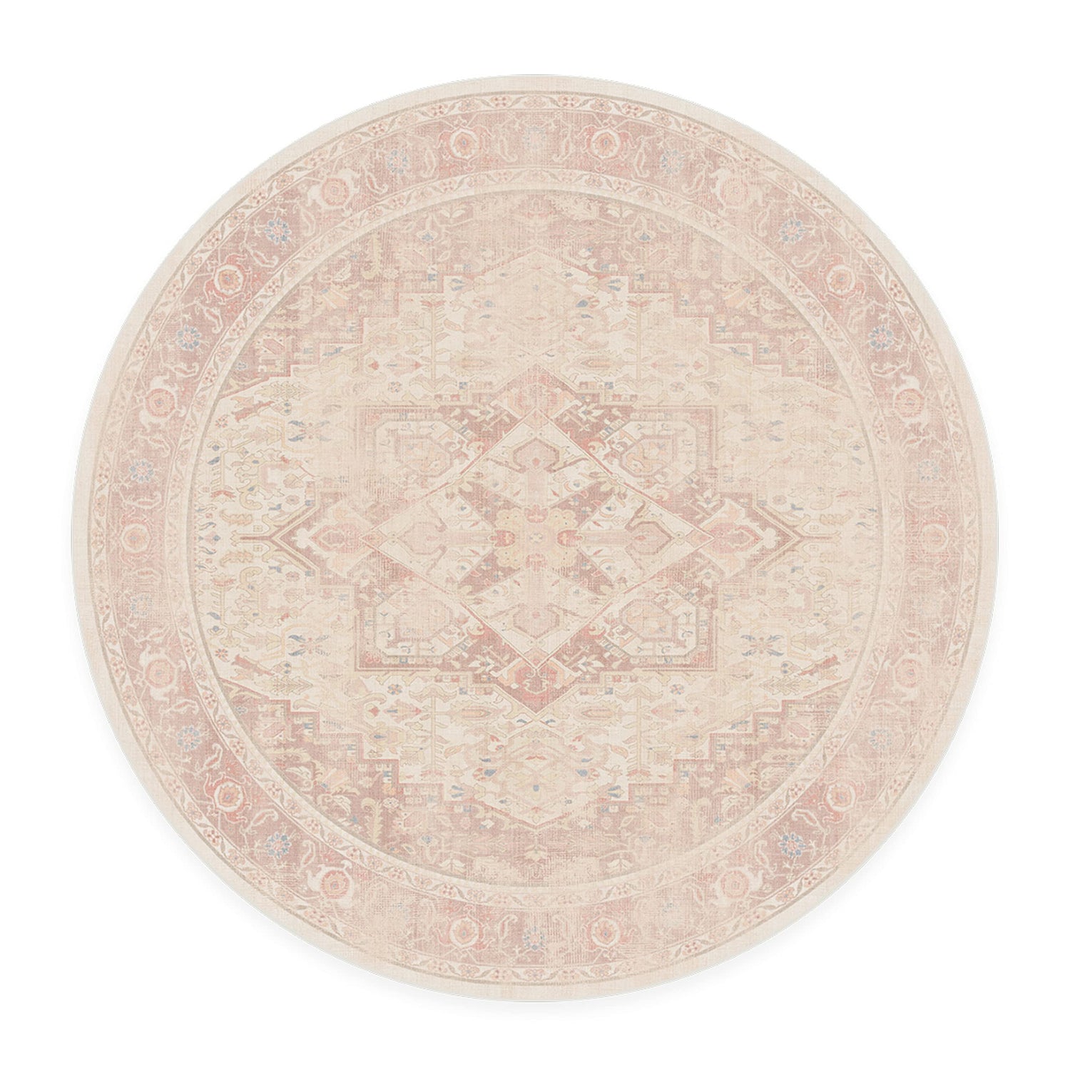 RUGGABLE Kamran Washable Rug - Perfect Vintage Area Rug for Living Room Bedroom Kitchen - Pet &amp; Child Friendly - Stain &amp; Water Resistant - Hazel 5&