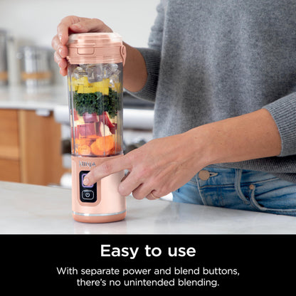 Ninja Blast Portable Blender, Cordless, 18oz. Vessel, Personal Blender For-Shakes and Smoothies, BPA Free, Leakproof-Lid and Sip Spout, USB-C Rechargeable, Dishwasher Safe Parts, Tinted Pink, BC151PK
