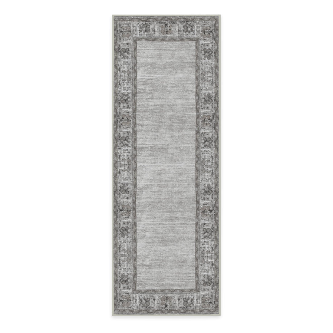 RUGGABLE Zinnia Runner Rug - Perfect Boho Washable Rug for Entryway Hallway Kitchen - Pet &amp; Child Friendly - Stain &amp; Water Resistant - Grey 2.5&