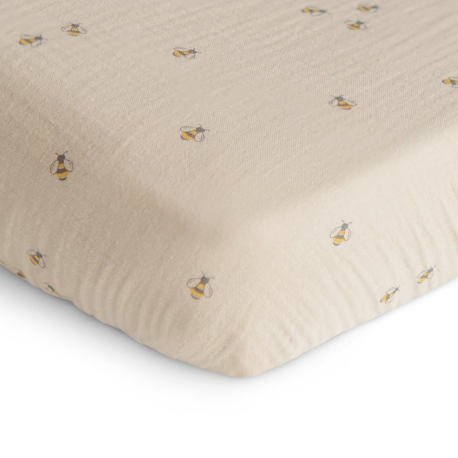 mushie Extra Soft Muslin Fitted Crib Sheet | 192 Thread Count | 28&quot;x 52&quot; (Fog)