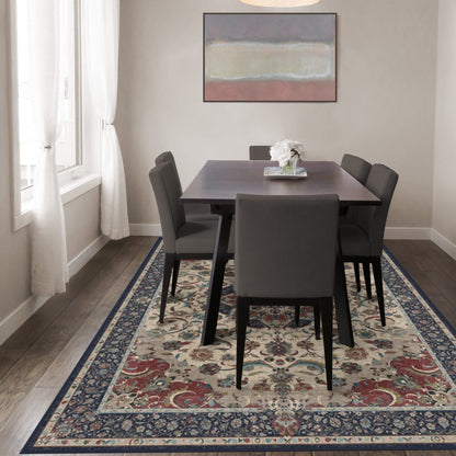 RUGGABLE Sima Washable Rug - Perfect Vintage Area Rug for Living Room Bedroom Kitchen - Pet &amp; Child Friendly - Stain &amp; Water Resistant - Royal Blue 2&
