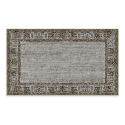 RUGGABLE Zinnia Runner Rug - Perfect Boho Washable Rug for Entryway Hallway Kitchen - Pet &amp; Child Friendly - Stain &amp; Water Resistant - Grey 2.5&